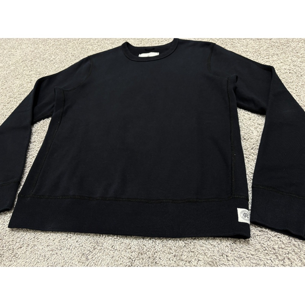 Reigning Champ Sweatshirt Crewneck Pullover Terry Slim Fit Black Mens Medium (M) - Picture 5 of 16
